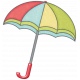 Rain, Rain- Red Blue Green Yellow Umbrella