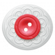 Rain, Rain- White and Red Button 