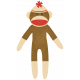 Oh Baby, Baby- Red &amp; Brown Sock Monkey Sticker