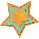 School Fun- Orange Burlap Star