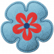 Challenged Felt Flower - Blue & Red