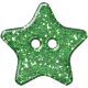 Green Glitter Star Plastic Button