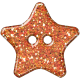 Orange Glitter Star Plastic Button