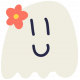 Kawaii Halloween Ghost 002 B With Flower