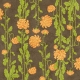 Floral Paper- Orange, Green, Brown