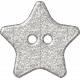 Plastic Glitter Star- White