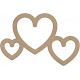 Chipboard Hearts Cluster 01