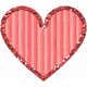 Cardboard Glitter Heart- Pink