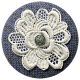 Country Wedding - Fabric Flower Button