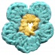 Arrgh!- Blue Crochet Flower 