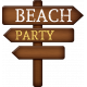 Sand And Beach- Beach Party Wood Signpost