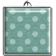 Teal Polka Dot Square Pendant