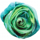 Blue Green Fabric Rolled Rose