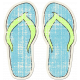 Tropics Sticker Flip Flops Blue