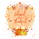 Autumn Watercolor Blessed &amp; Thankful Word Art Wreath