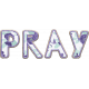 Purple and Turquoise word art: Pray