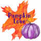 Purple and Orange Pumpkin Love Word Art