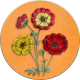 Vintage Autumn Flowers on Circle Chipboard