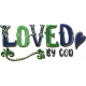 Blue &amp; Green Loved By God Chipboard Word Art