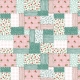 Pink and Green Quilt Patterened Paper