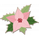 Pink Christmas Poinsettia Chipboard