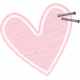 Pink Christmas Stapled Paper Heart