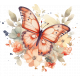 Watercolor Butterfly Cluster