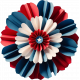 Red, White, and Blue Patriotic Crepe Paper Flower