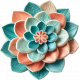 Peach and Green Crepe Paper Flower