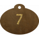 Brown and gold &#039;7&#039; tag