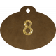 Brown and gold &#039;8&#039; tag