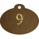 Brown and gold &#039;9&#039; tag