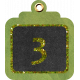 Green and glitter chalkboard &#039;3&#039; tag