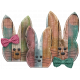 Wooden Easter Bunny group 