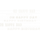 Birthday Wishes - White Wordart Stamp