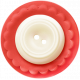 Birthday Wishes- Red and White Button