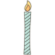Birthday Wishes- Light Blue Candle Sticker