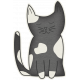 Furry Friends- Kitty- Sweet Black &amp; White Kitty Sticker