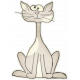 Furry Friends- Kitty- Tan Silly Kitty Sticker