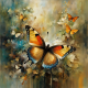 Abstract Butterflies Background