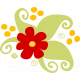 Cartoon floral cluster- stamp