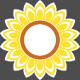 Sunflower sticker- with a white border