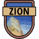 Zion National Park Word Art Crest