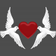 Doves with Heart Ann Graphic