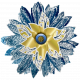 blue fabric daisy