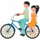 Love At First Sight- Sticker Blue Bicycle Double