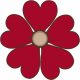 Pi Day Red Flower