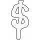 Dollar Outlined White- Symbols