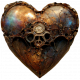 Steampunk Ephemera Kit Metal Heart 2
