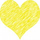 Scribble Heart Yellow